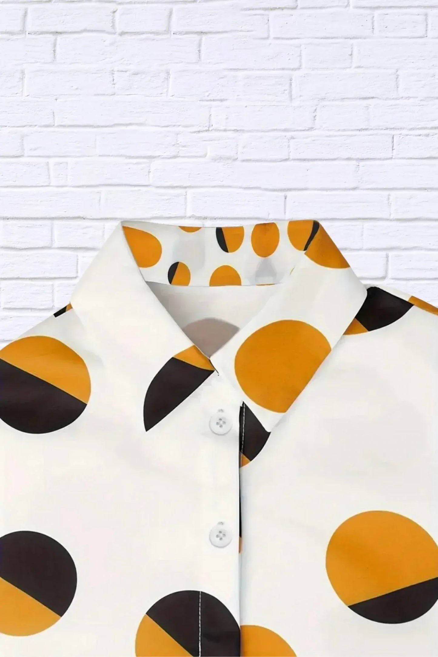 Diva USA - Polka Dot Asymmetrical Shirt with Flared Sleeve - Rack Hunt