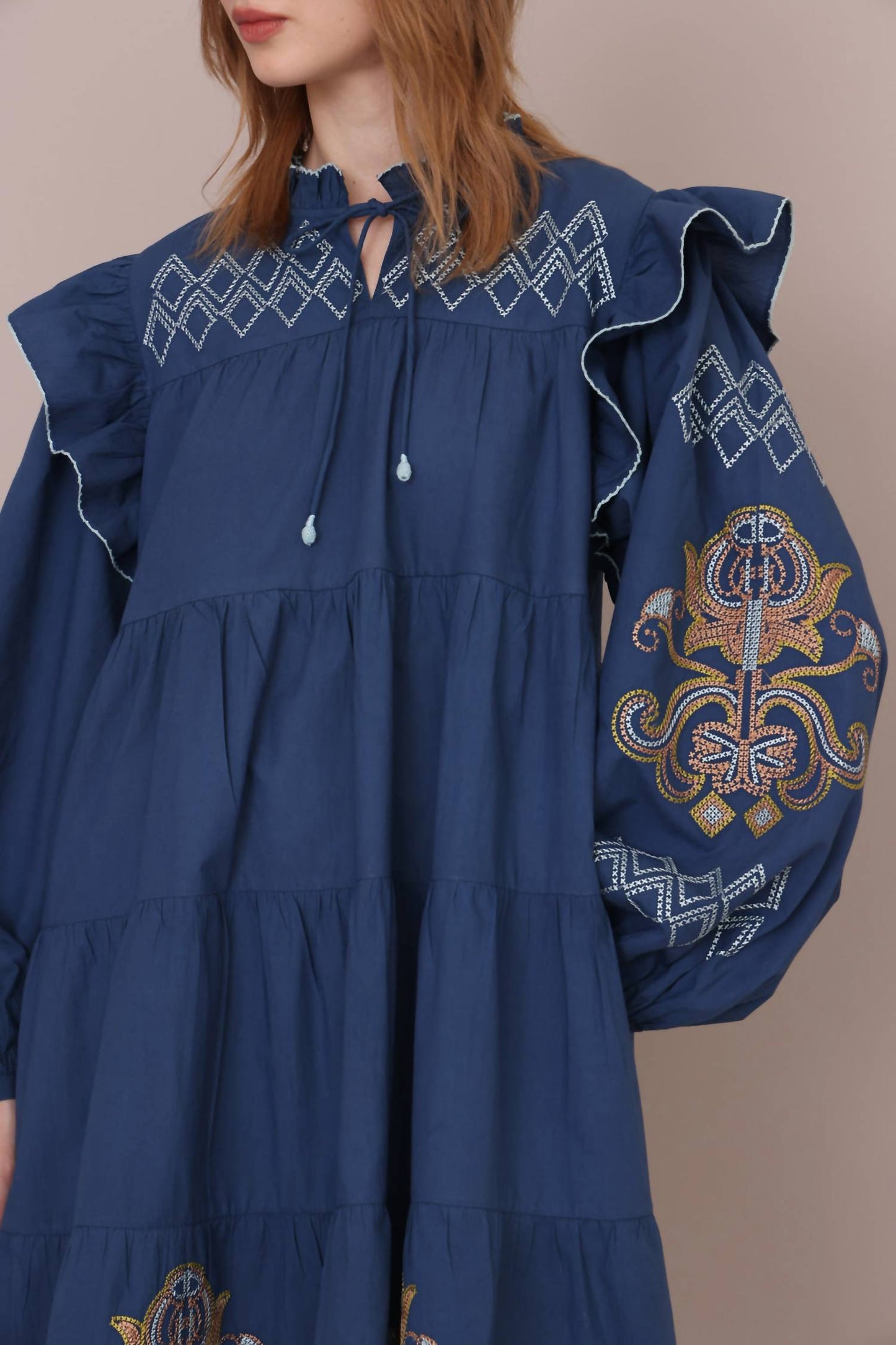 Lumiere Long Puff Sleeves Mini Dress