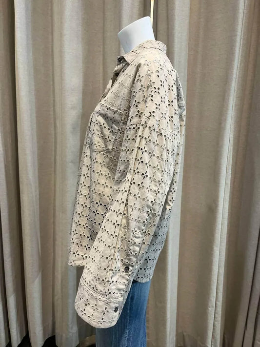 Nine in the Morning - Amanda Perforated Button Down Top - Rack Hunt