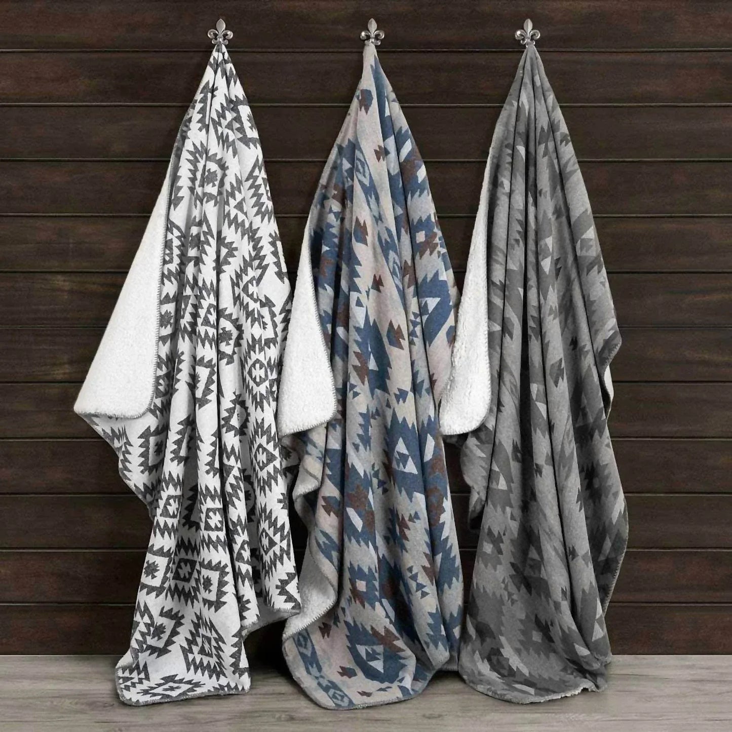 HiEnd Accents - Aztec Designer Shearling Throw Blankets - Rack Hunt