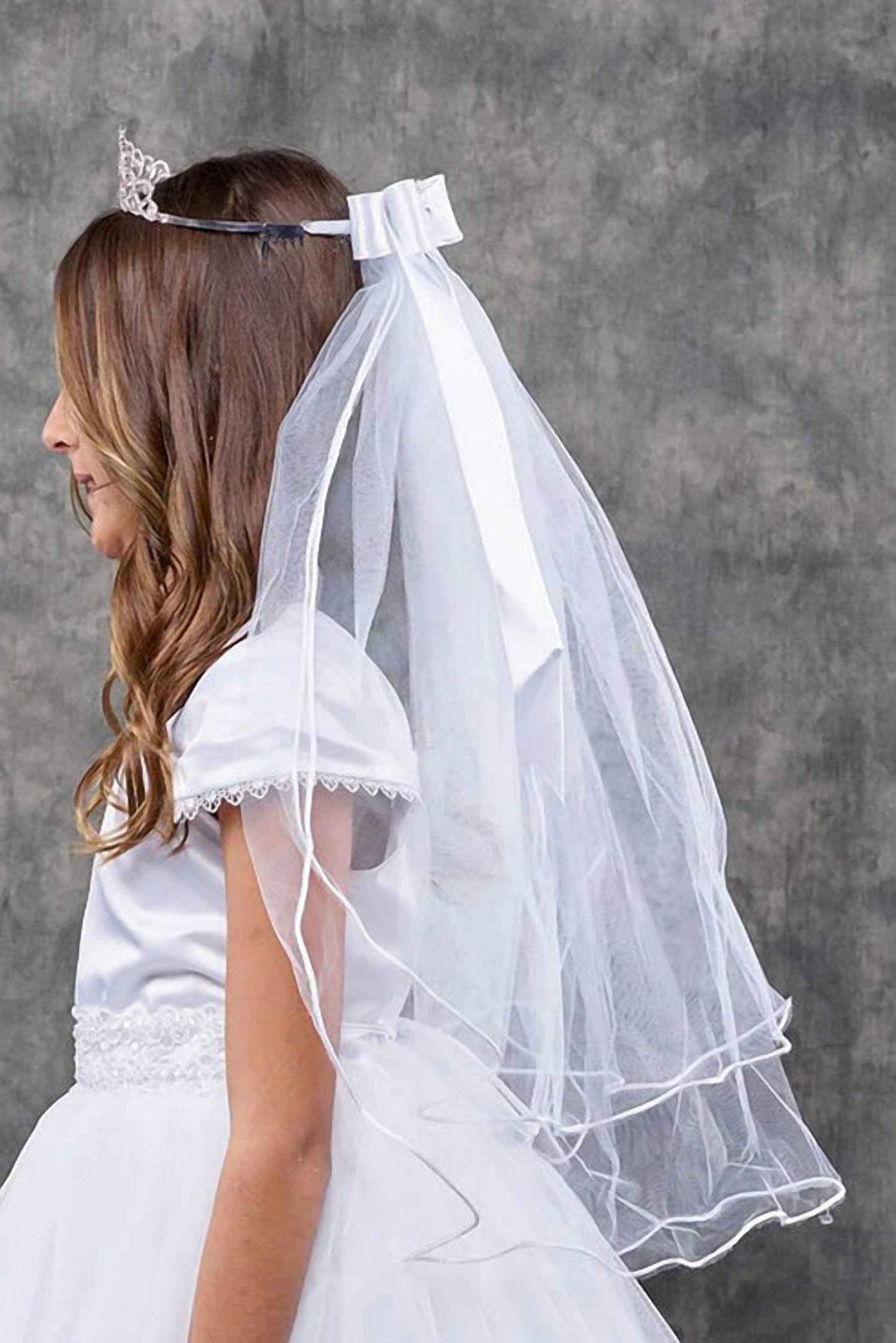 Girl's Veil With Daughter Of The King Cross Tiara