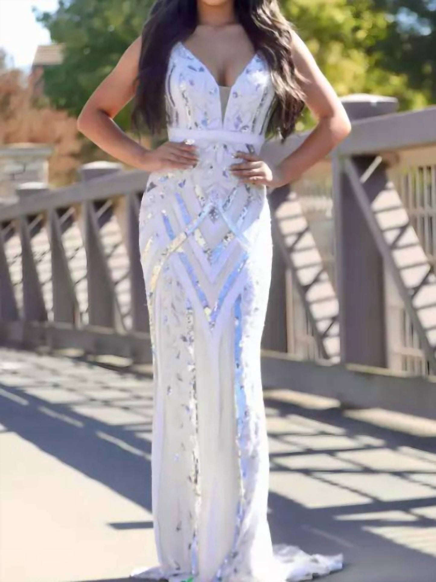 V-neckline Gown