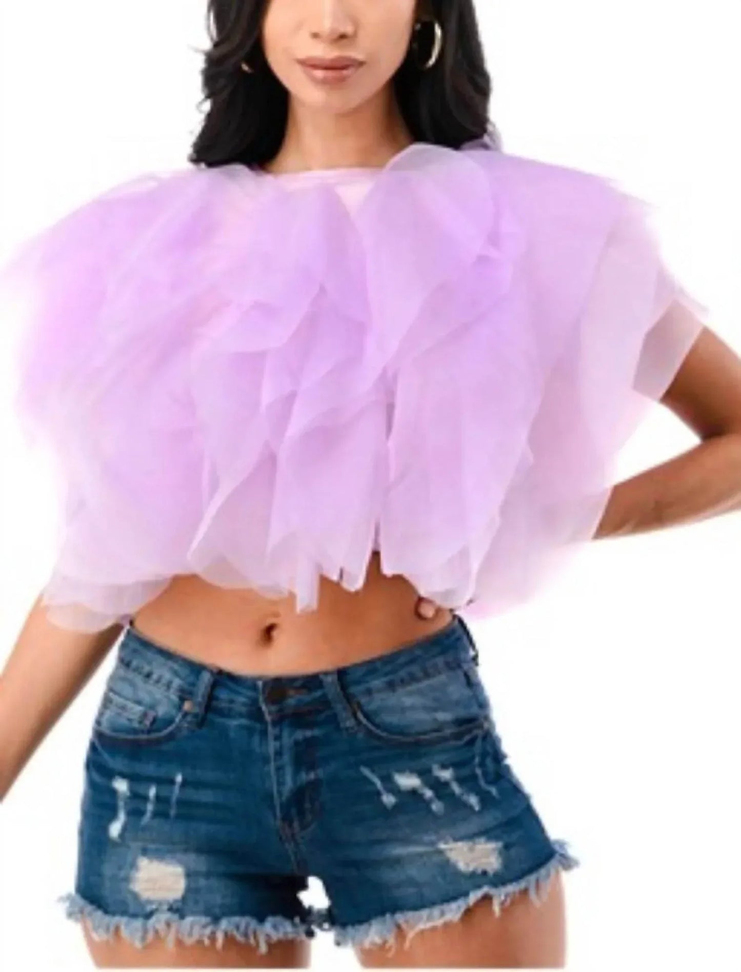 Love Highlight - Téa Sleeveless Ruffle Crop Top - Rack Hunt