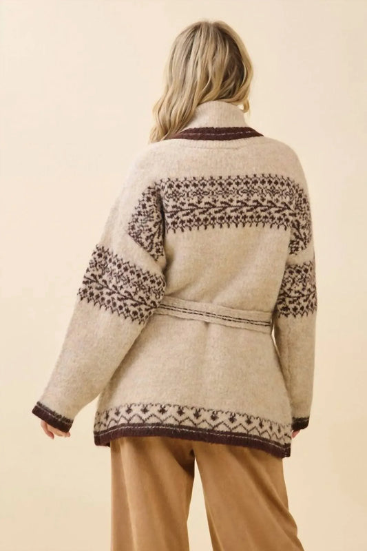 LOVELO - Fuzzy Knit Belted Cardigan - Rack Hunt