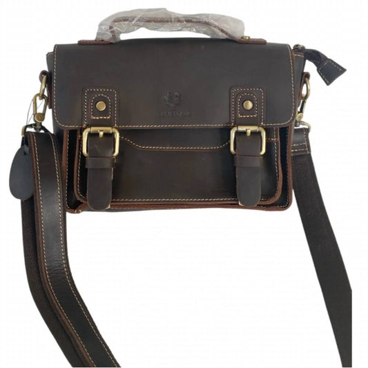 Men's Leather Crossbody Messenger Bag