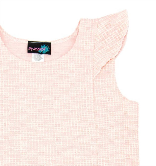 Girls Leah Boucle Flutter Sleeve Top