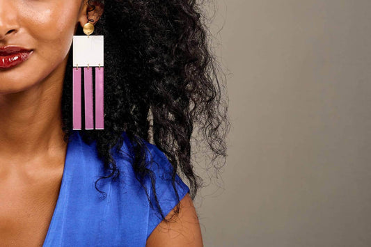 Laka Luka - Women's Oversized Dangle Mirror 80's Earrings - Rack Hunt -