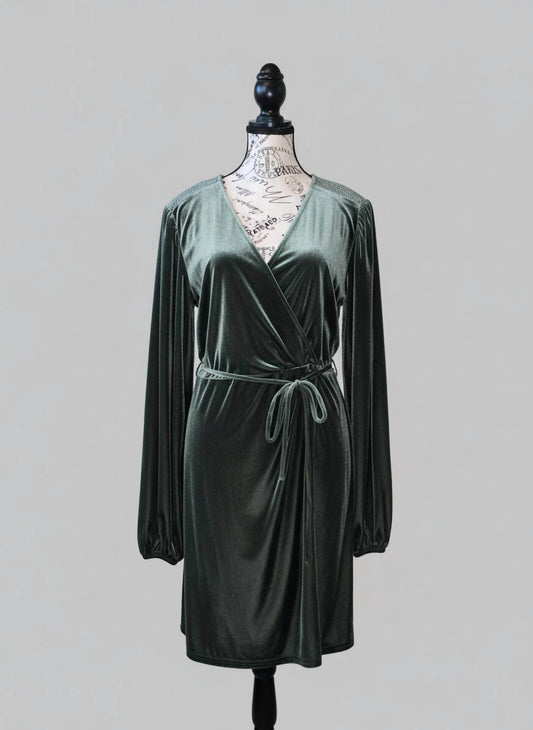 Gianni Bini - Women's Velvet Mini Wrap Holiday Party Dress - Rack Hunt -