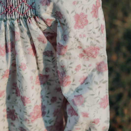 Marie Puce - Floral Print Organic Corduroy Dress - Rack Hunt -