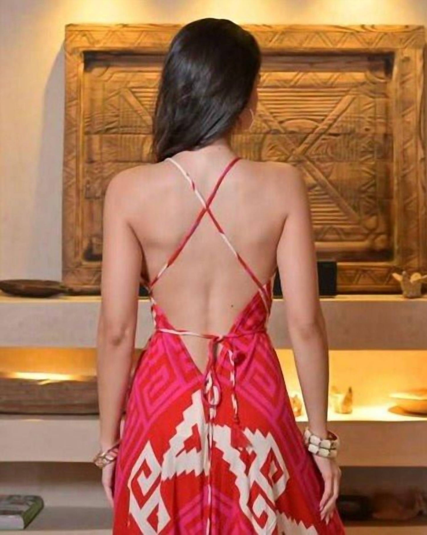 Levane V-Neck Striped Maxi Dress