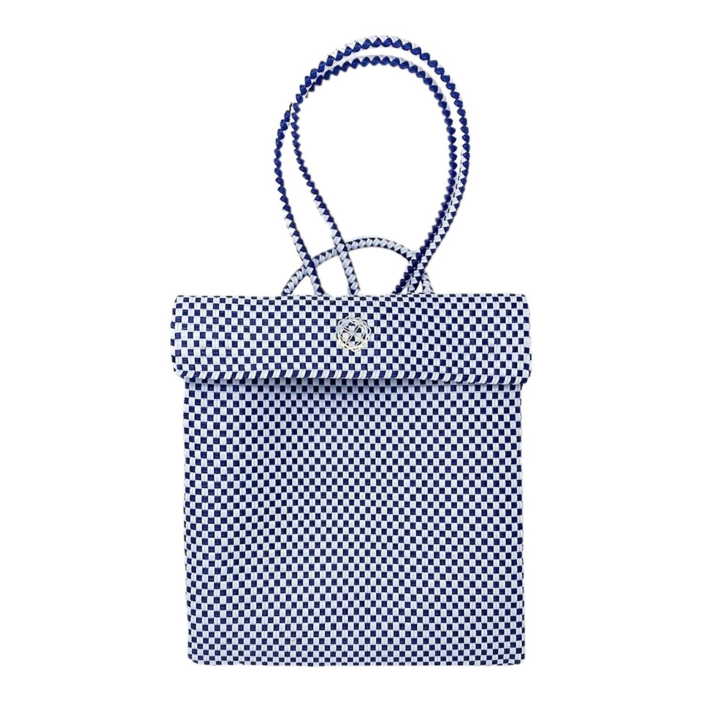 Women's Medium Braided Checkered Backpack