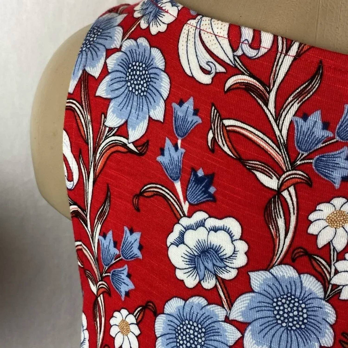 Floral Print Sleeveless Tank Midi Dress