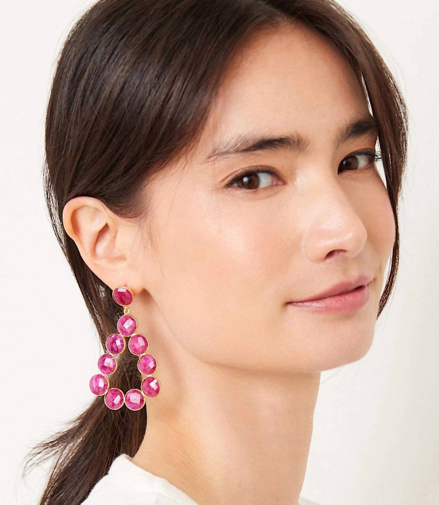 Women's Gemstone Bezel Drop Earrings