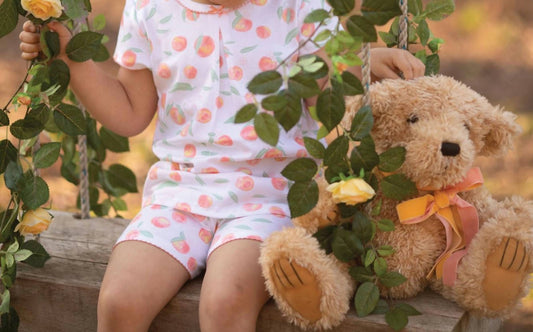 Girl's Summer Peaches Pima Short Pajama Set