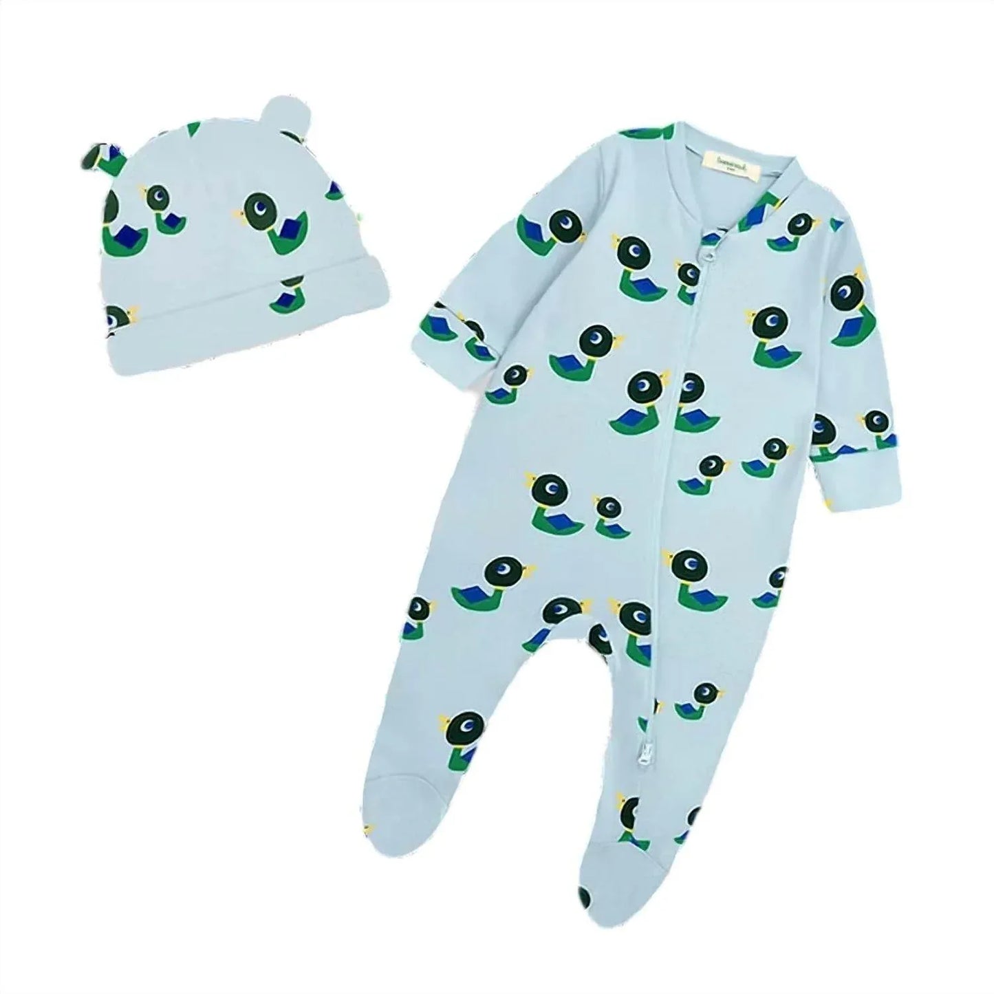 The Bonnie Mob - Kids Bayley Berry Ducks & Hat Set Sleepsuit - Rack Hunt