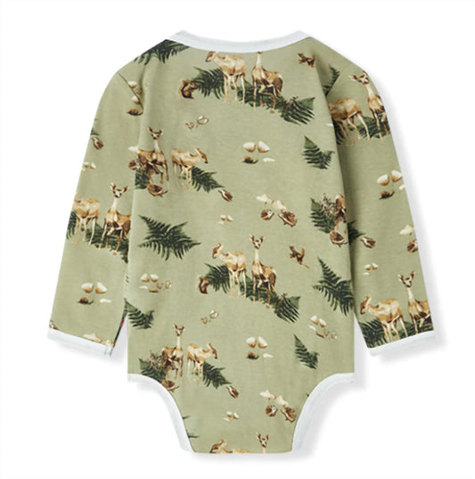 Kid's Forest Party Organic Cotton Long Sleeve One Piece