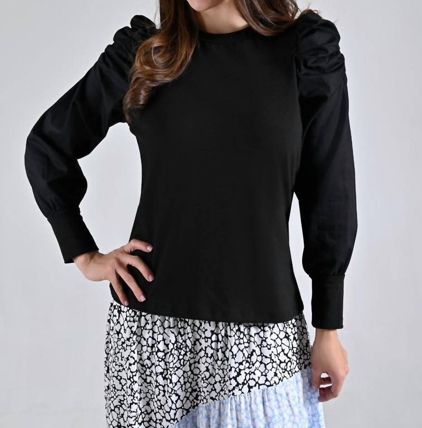 Round Neck Long Sleeve Top