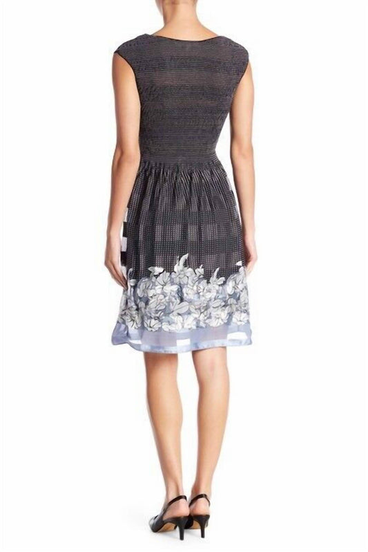 Max Studio - Smocked Fit & Flare Polka Dot Floral Hem Chiffon Midi Dress - Rack Hunt