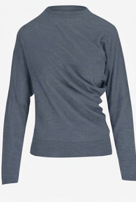Draped Asymmetric Cut Knit Sweater