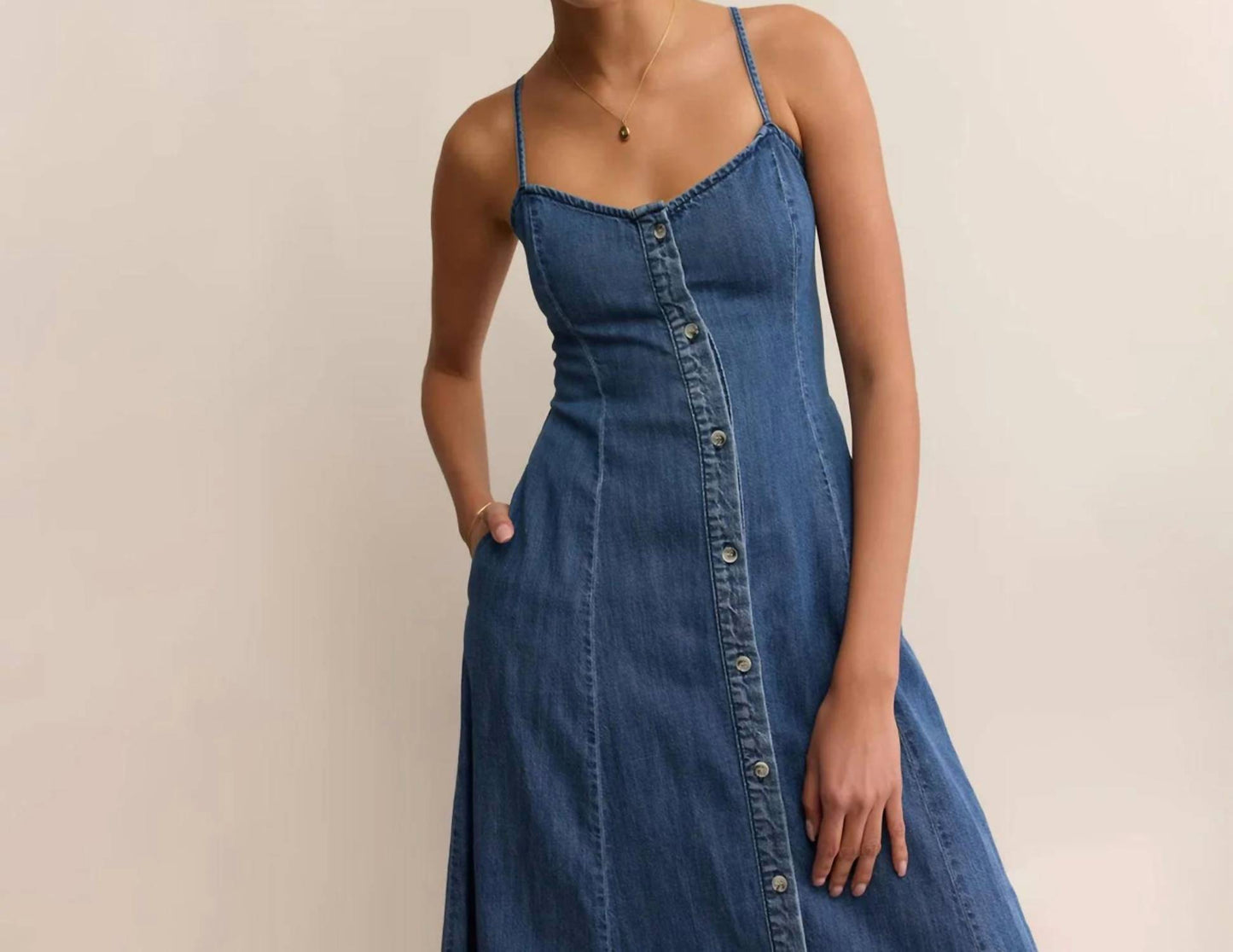 Angel Eyes Denim Midi Dress