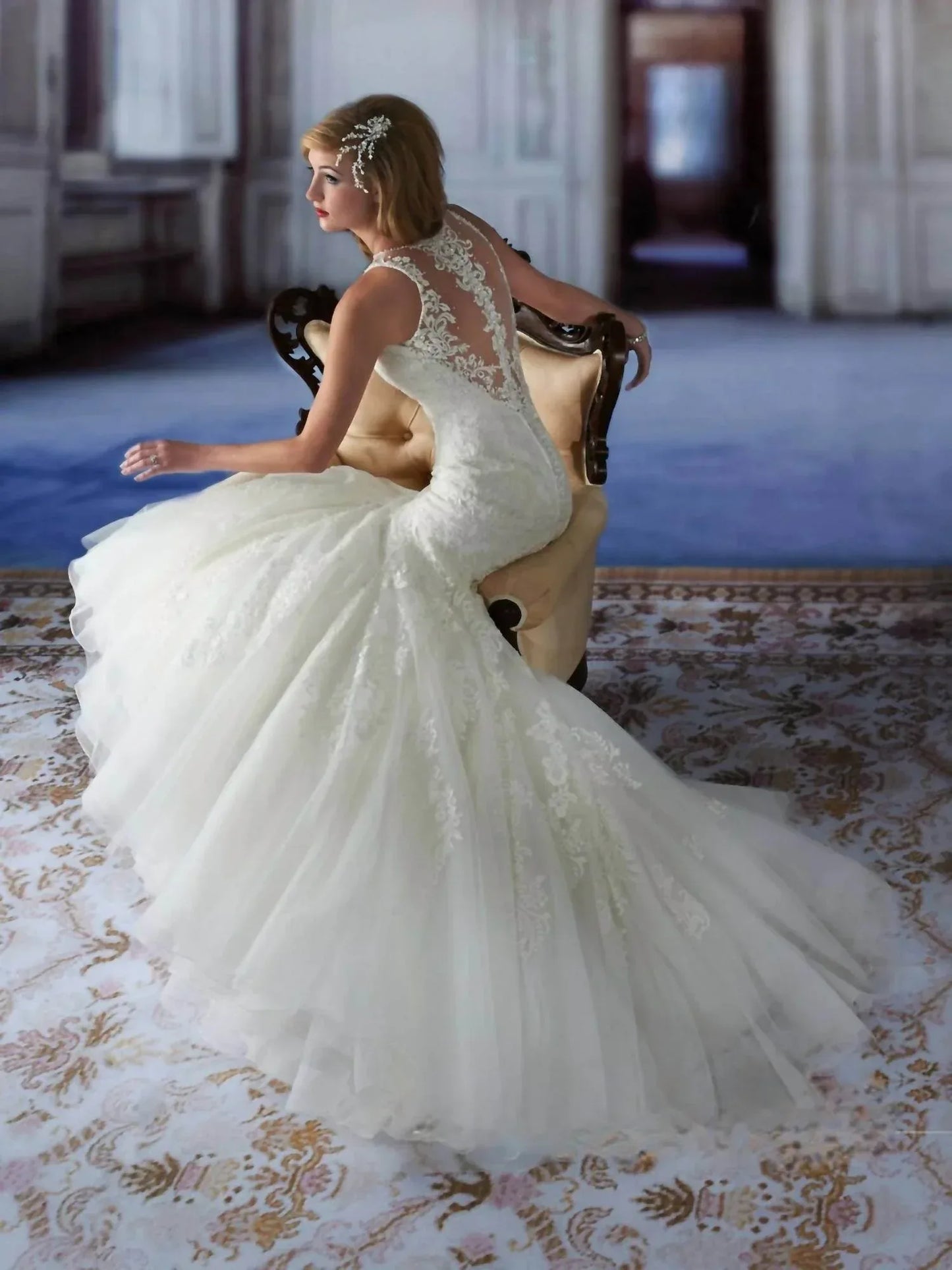 Karelina Sposa - Mermaid Sheer Wedding Dress - Rack Hunt