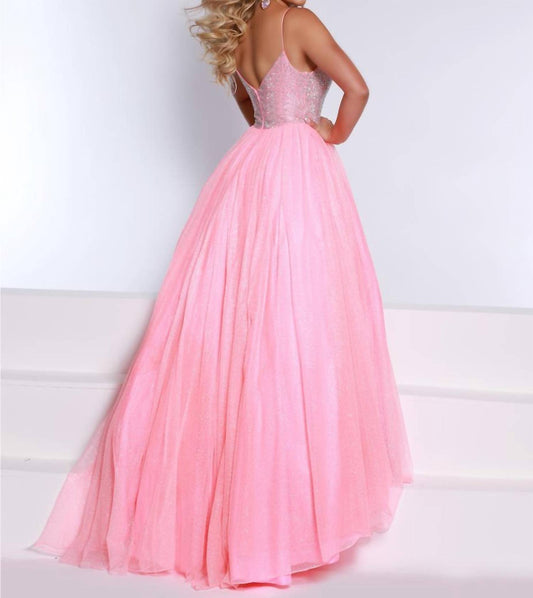 V-neck A-line Prom Dress