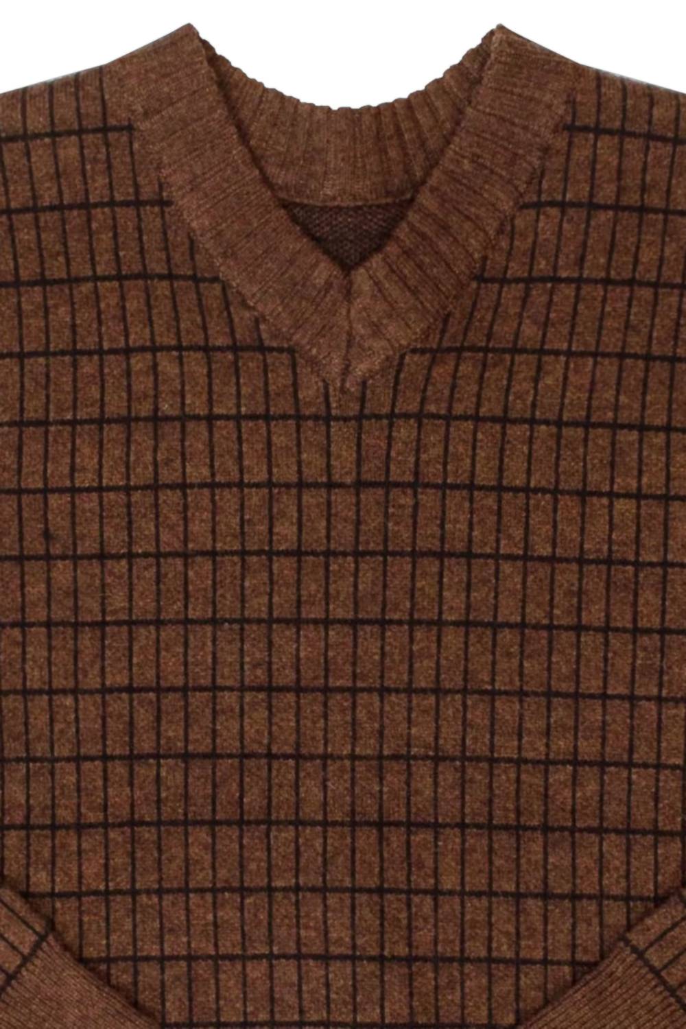 Boys Grid Sweater