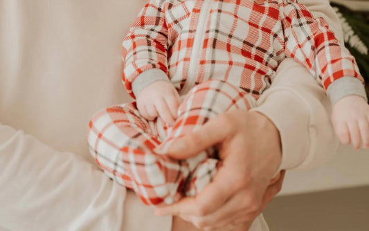Girls' Holiday Plaid Footed Sleeper