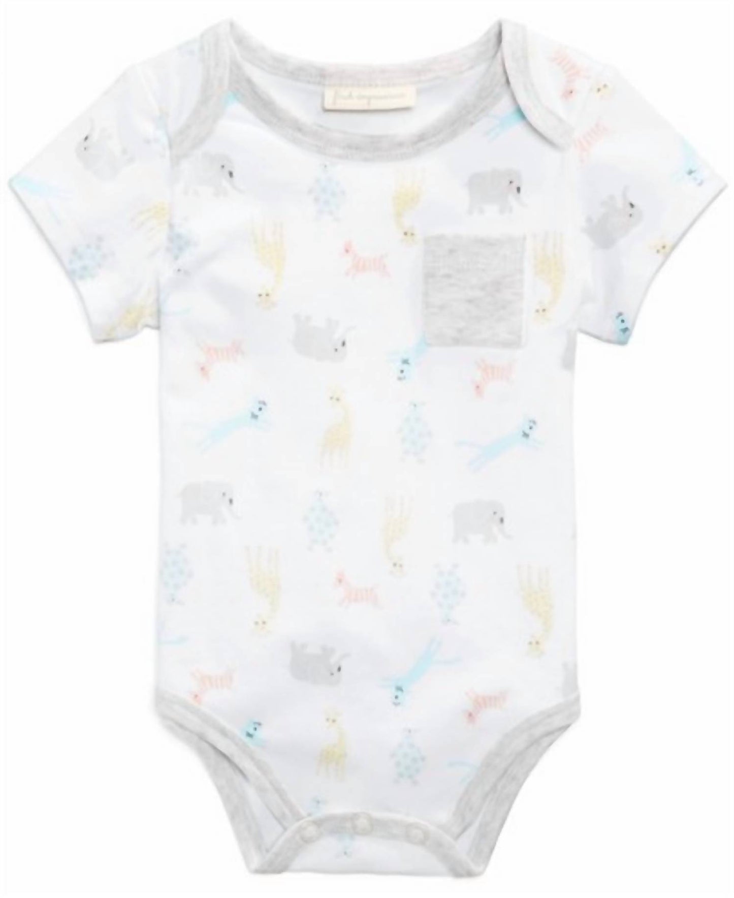 Infant Boys Zoo Print Pocket Bodysuit