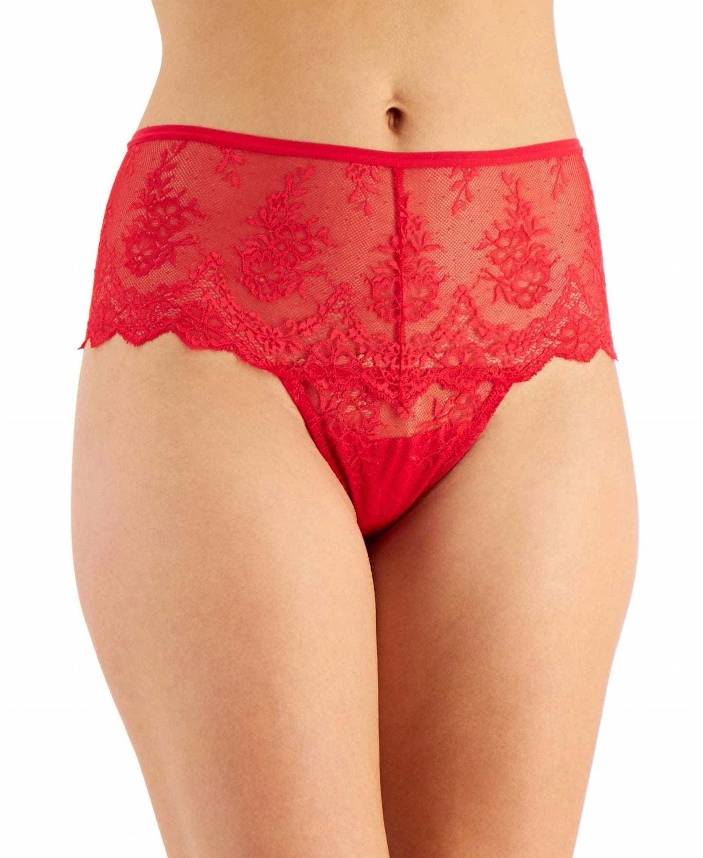 Women's High-Waist Lace Thong Panties