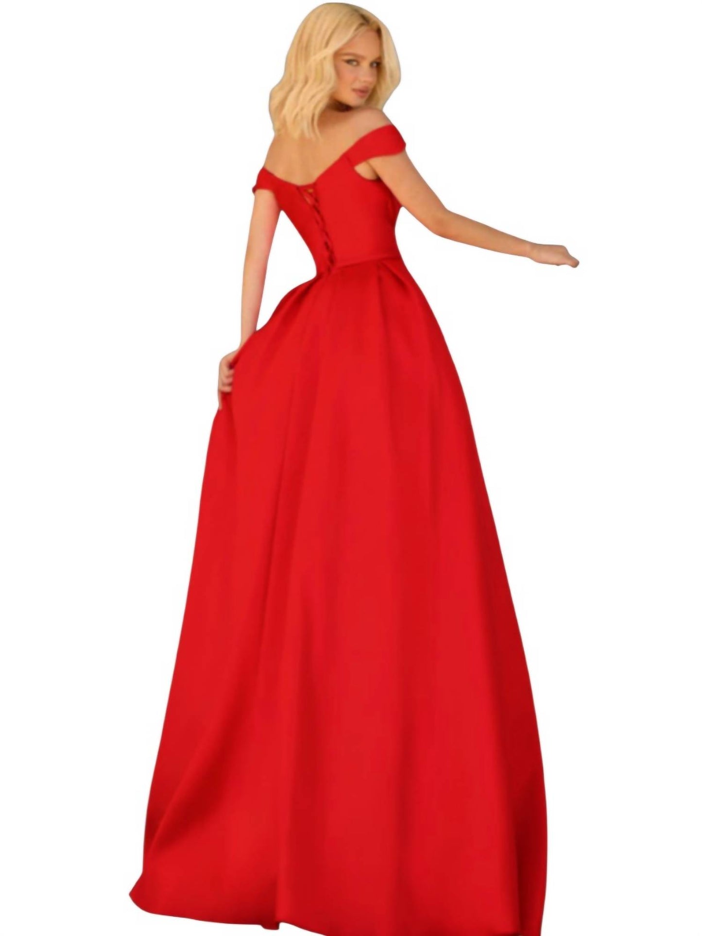 Off-shoulder Fit and Flare Maxi Dress