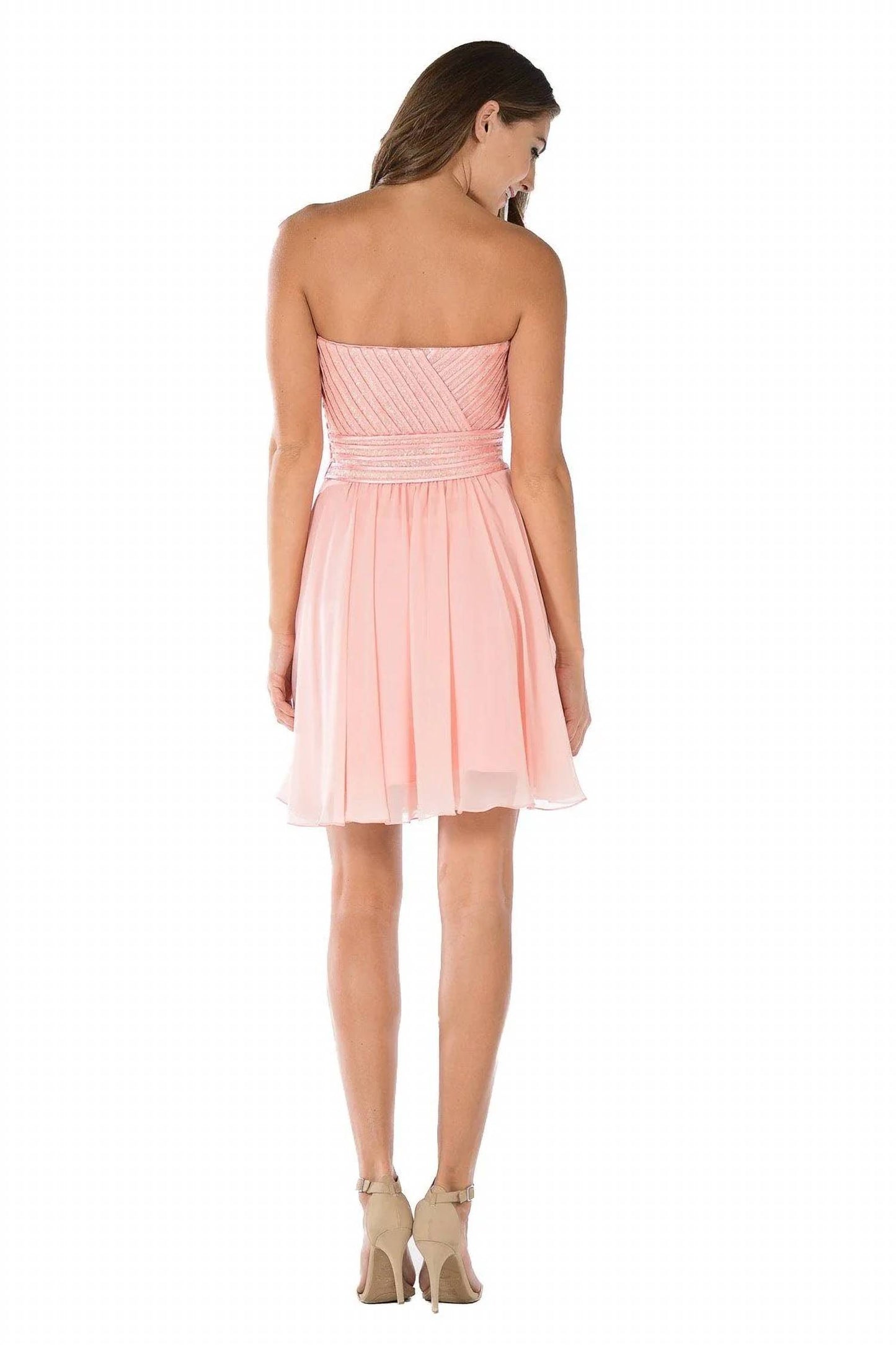 Sequined Top Short Strapless Dress