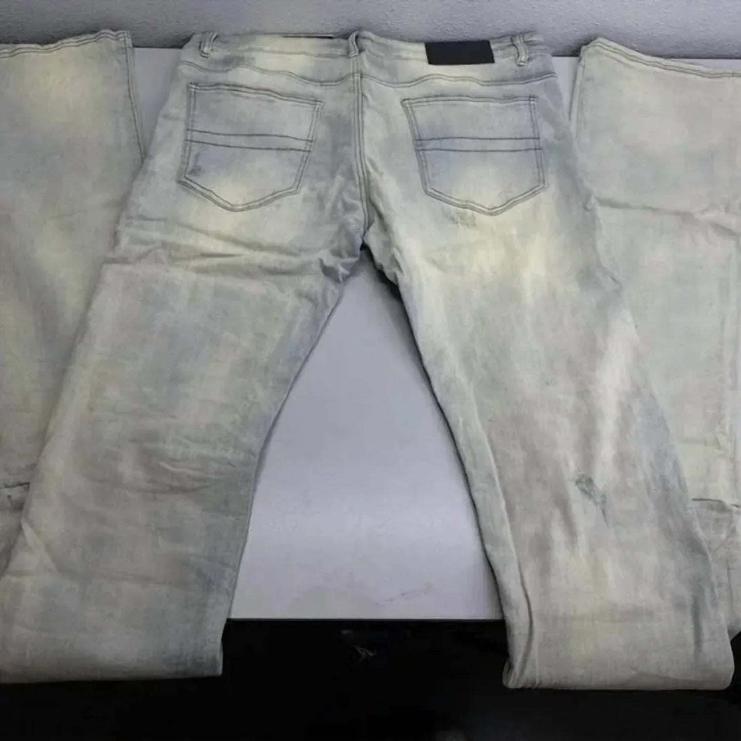 Tulones - Men's Stacked Distressed Flare Jeans - Rack Hunt