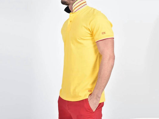 Double Sided Collar With Multi Colored Stripes Polo