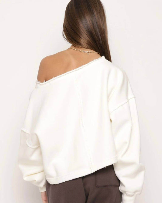 Kaveah - Fleece Raw Boatneck Pullover - Rack Hunt