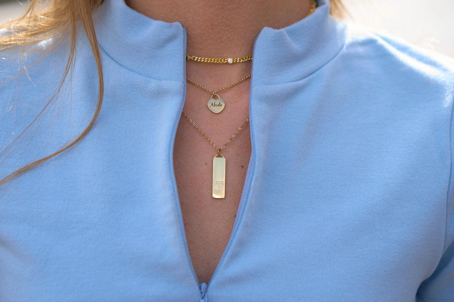 Women's Initial Bar Necklace
