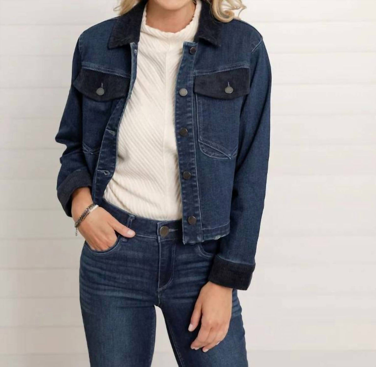 Corduroy Contrast Denim Jacket