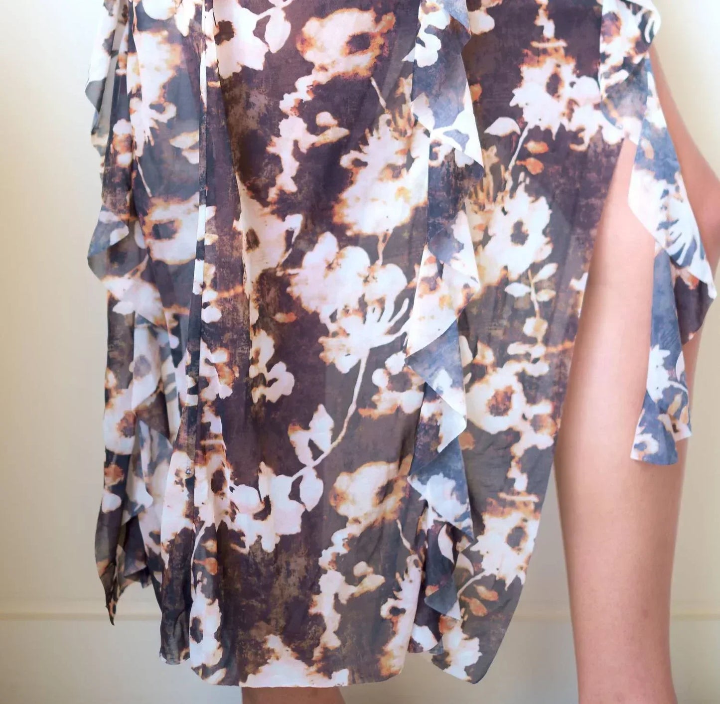 ESTHE - Waterfall Frill Asymmetric Dress - Rack Hunt