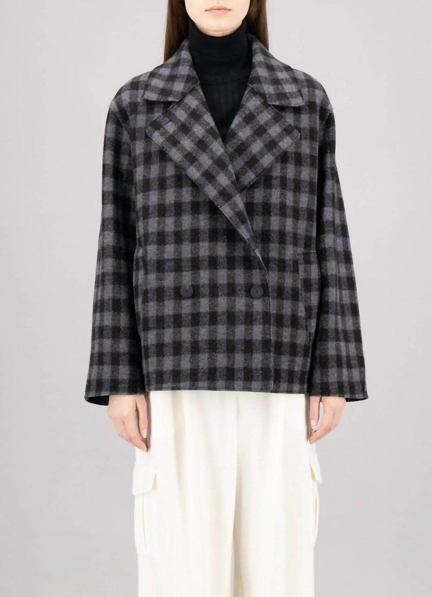 HARRIS WHARF - Cropped Outdoor Gingham Jacket - Rack Hunt