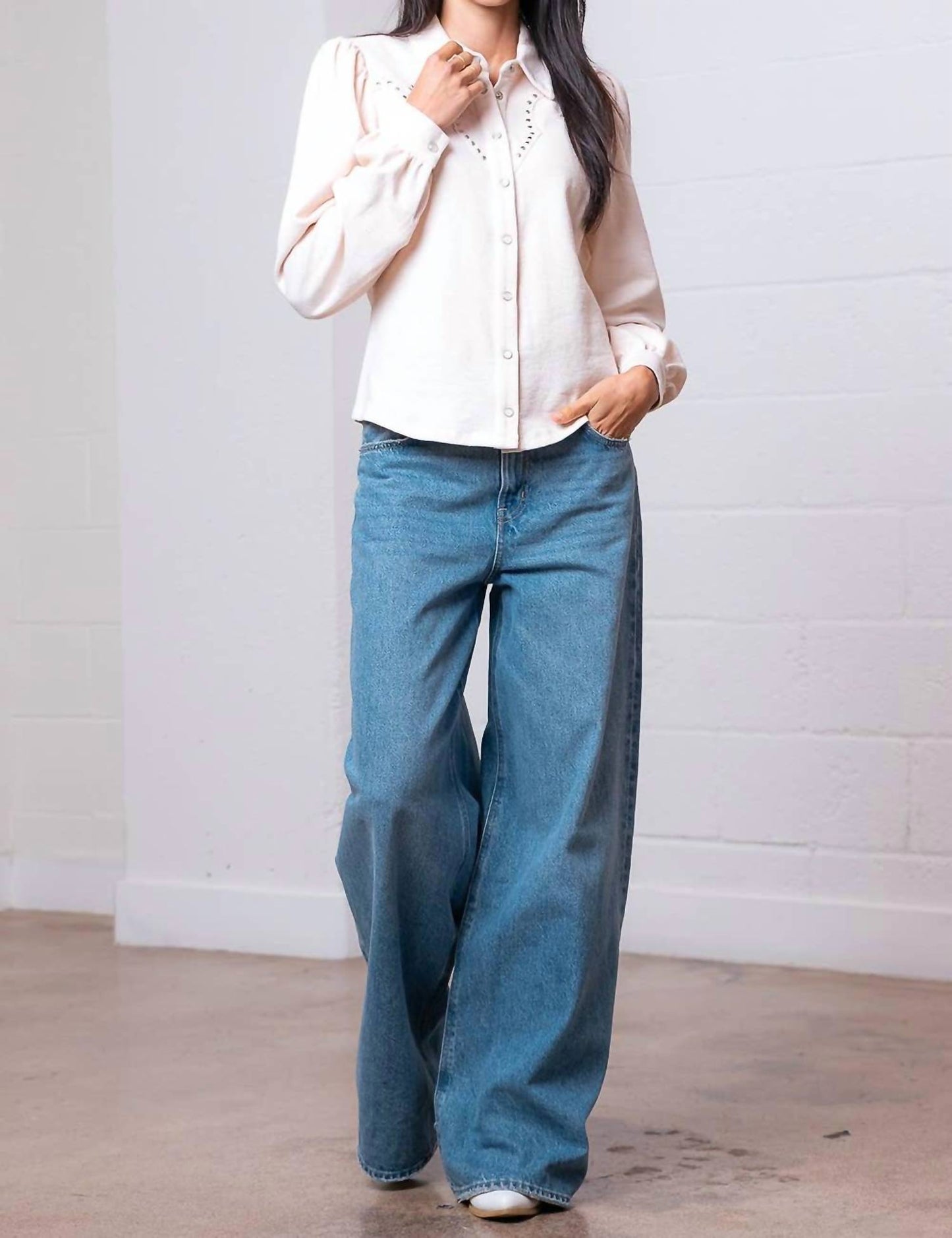Amarillo Studded Yoke Western Blouse