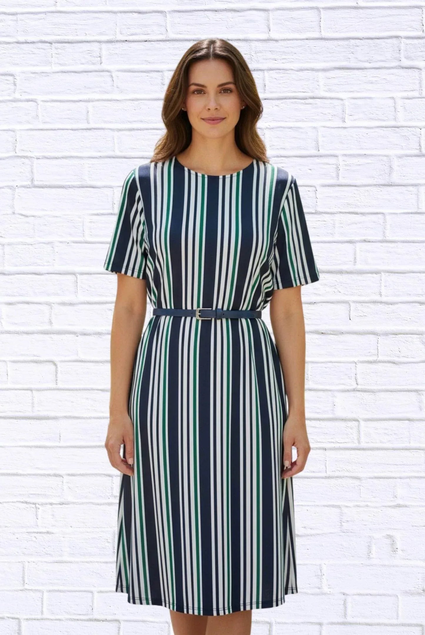 Calypso - Striped Knit Bon Bon Dress - Rack Hunt