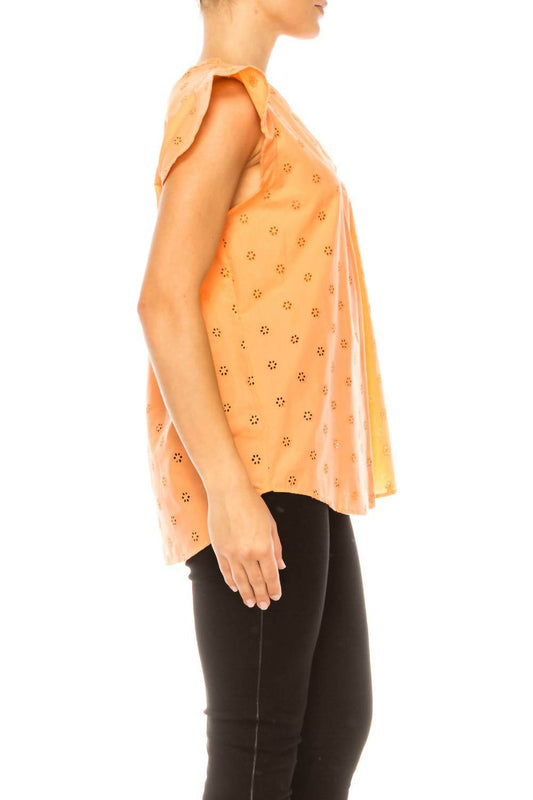 Grand & Greene - Floral Eyelet Cap Sleeve Top - Rack Hunt -