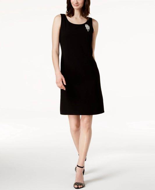 Women's Rhinestone Brooch Sheath Dress