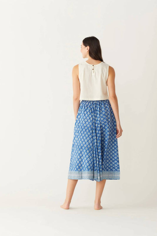 Pull-on Cotton Midi Skirt