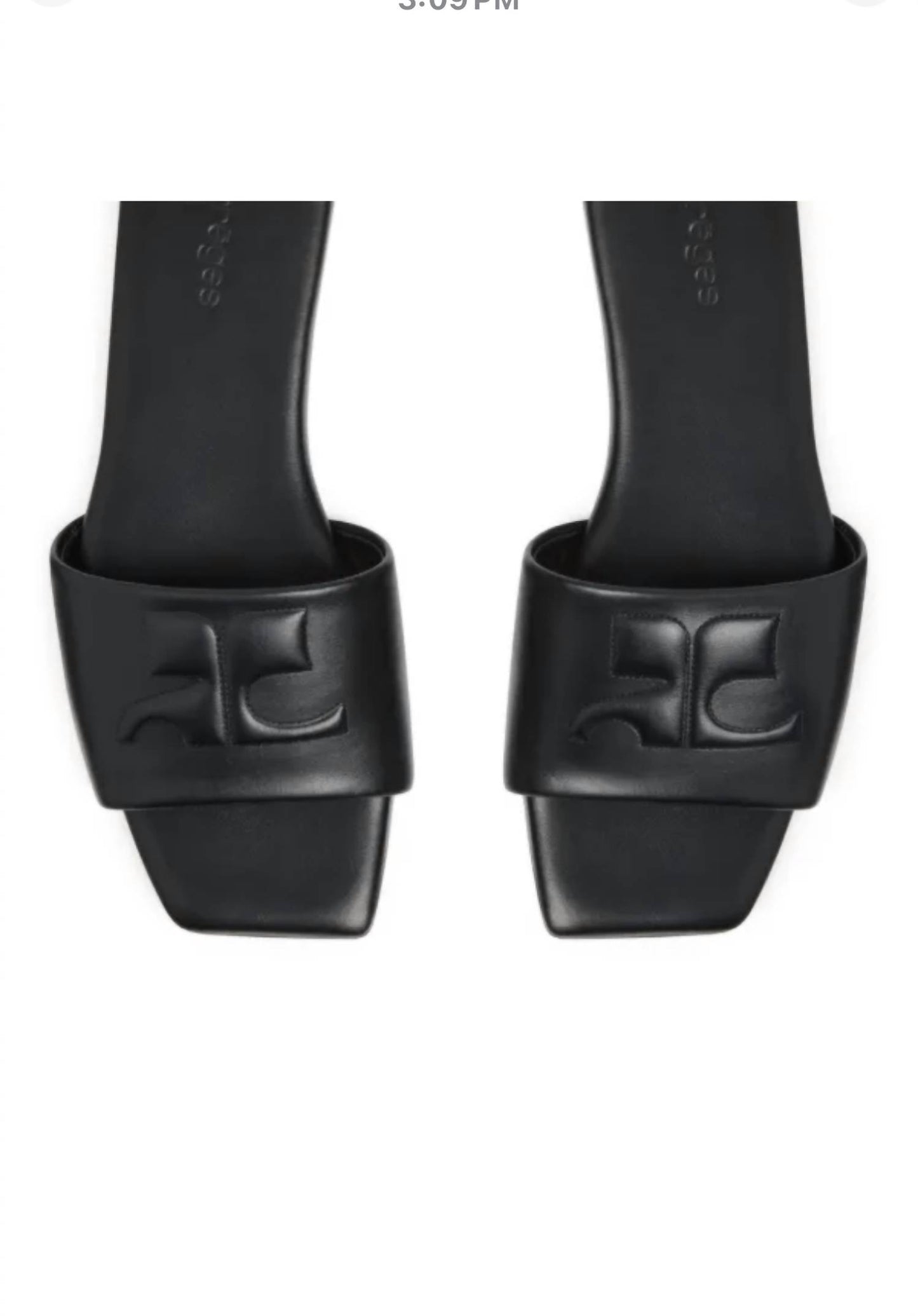 Women's Logo Patch Leather Slide Sandals