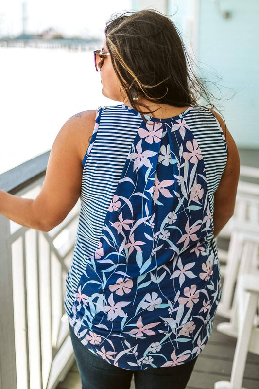 Pleated Back Tank Top - Plus