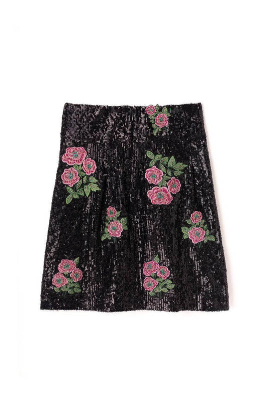 Sasha+Z - Women's Floral Sequins Skirt - Rack Hunt