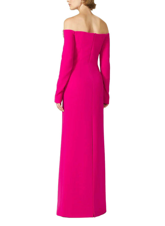 Costarellos - Meline Off-Shoulder Crepe Gown - Rack Hunt -