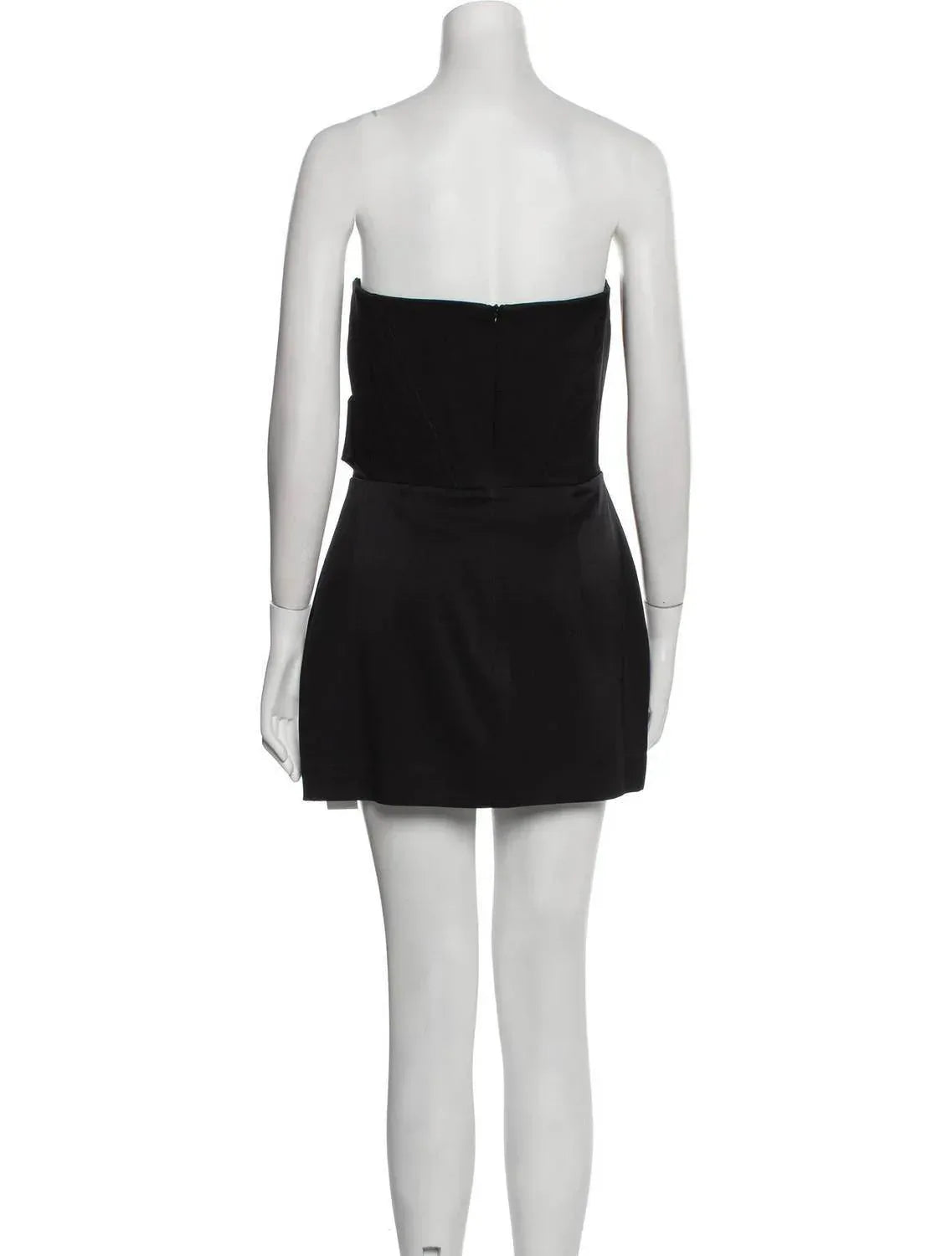 Alex Perry - Satin Crepe Strapless Corset Drape Mini Dress - Rack Hunt
