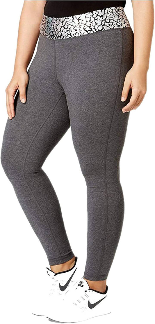 Women's Waist Crackle Printed Yoga Leggings - Plus